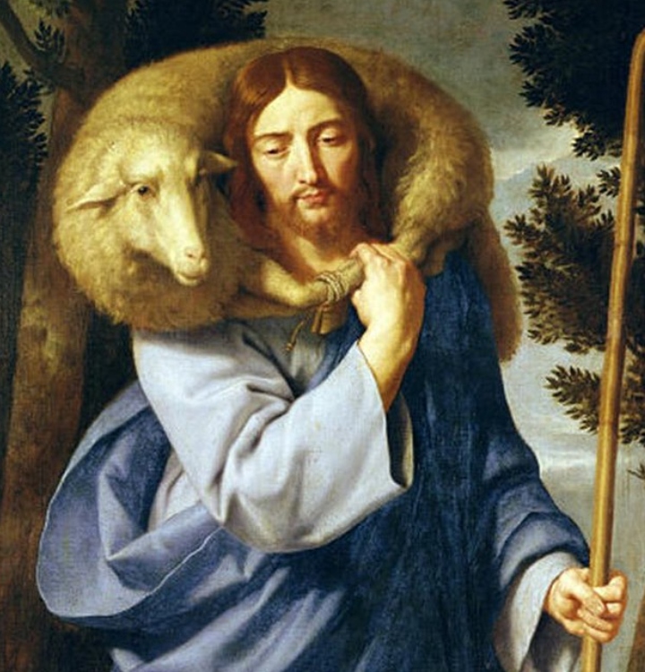  Christ the Good Shepherd by Jean Baptiste de Champaigne (1631-1681) in the Public Domain